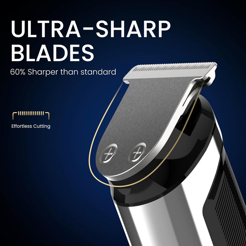 UFREE 3-in-1 Beard Trimmer Kit, Men's Electric Shaver Razor for Mustache Body Nose Facial Hair, Professional Hair Trimmer, Rechargeable Clippers, Waterproof Beard Grooming, Birthday Gifts for Men - Image 3